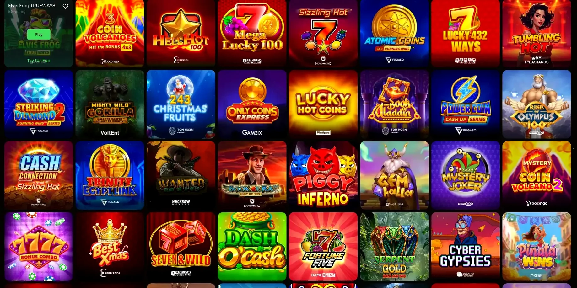 Игровой интерфейс онлайн казино Кэт